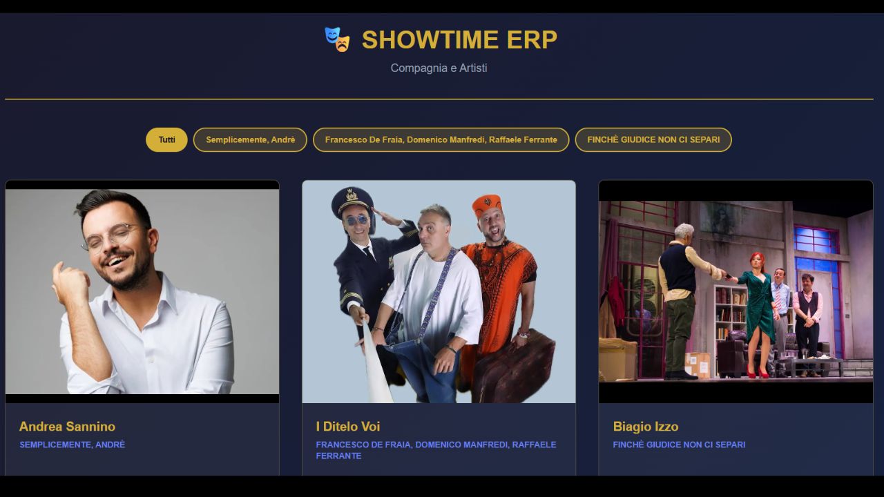 ShowtimeERP dashboard preview