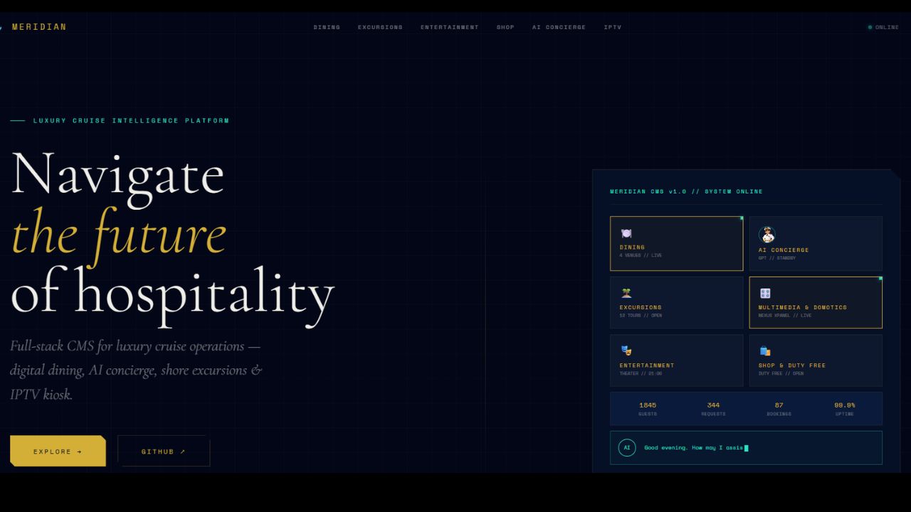 Meridian dashboard preview