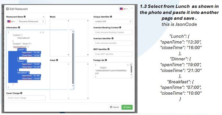 CMS JSON Configuration